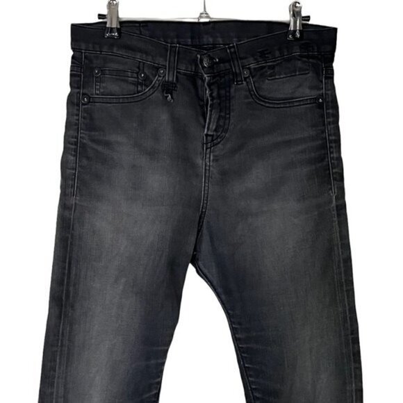 R13 The Drop Skinny Ankle Jeans Women’s Size 25 Dusty Black Cropped Mid Rise - Picture 3 of 16